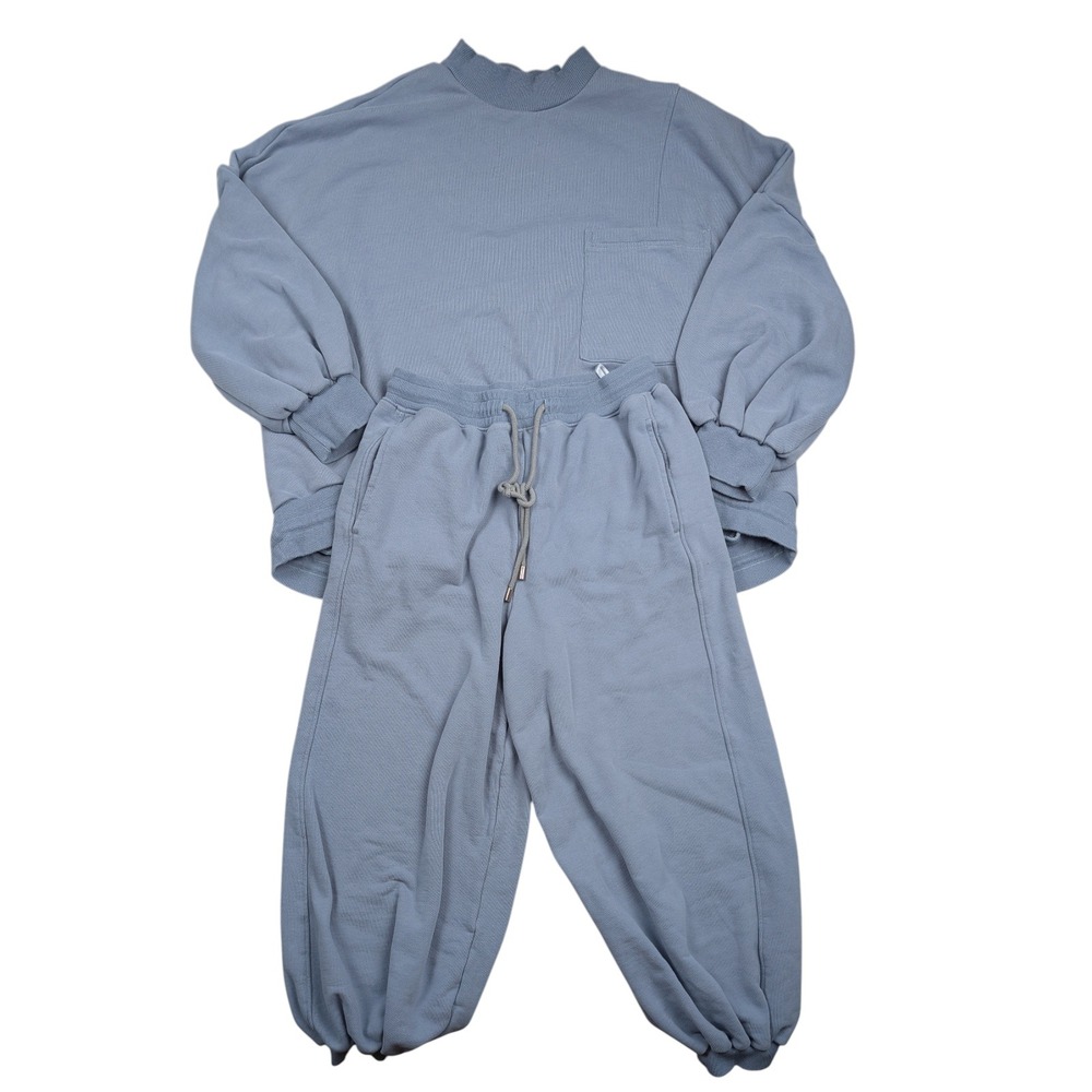 Nap Take A Nap Women's Blue Mock Neck Sweatshirt Jogger Set‎ Size M